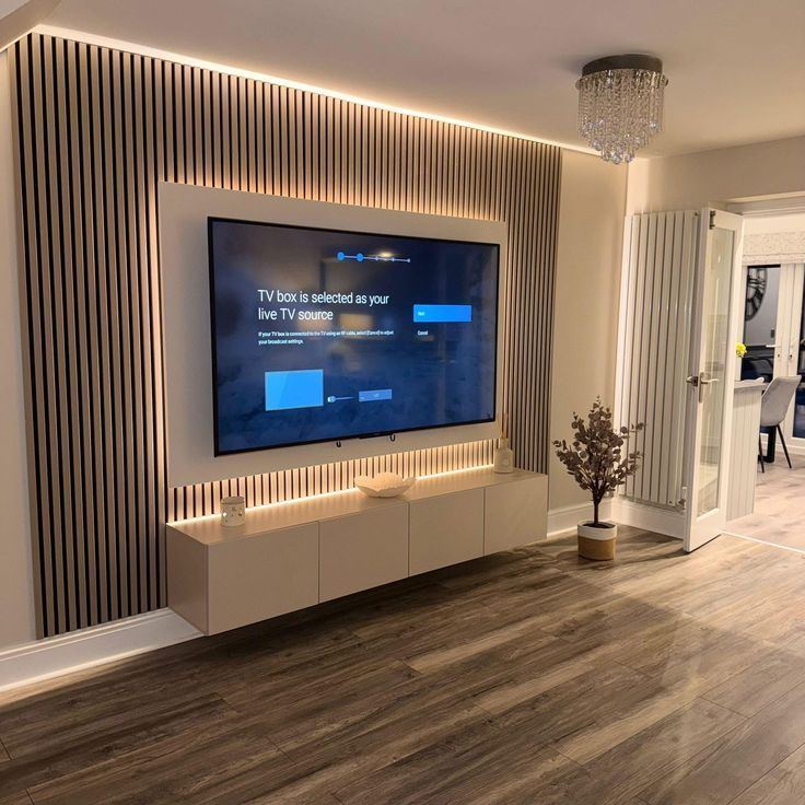 Example of our bespoke media wall installation style, available across Altrincham and Trafford