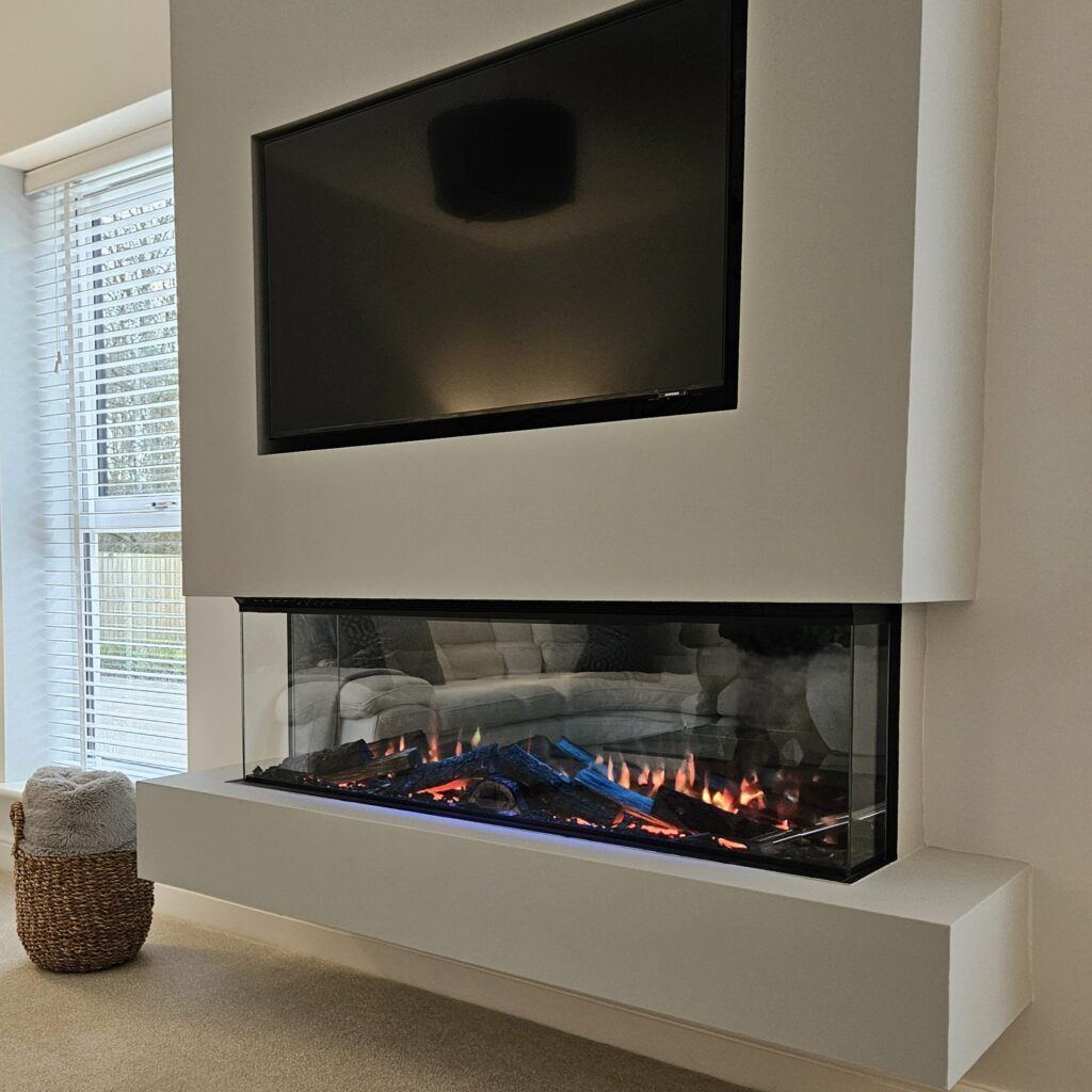 Example of our bespoke media wall installation style, available across Runcorn and Cheshire